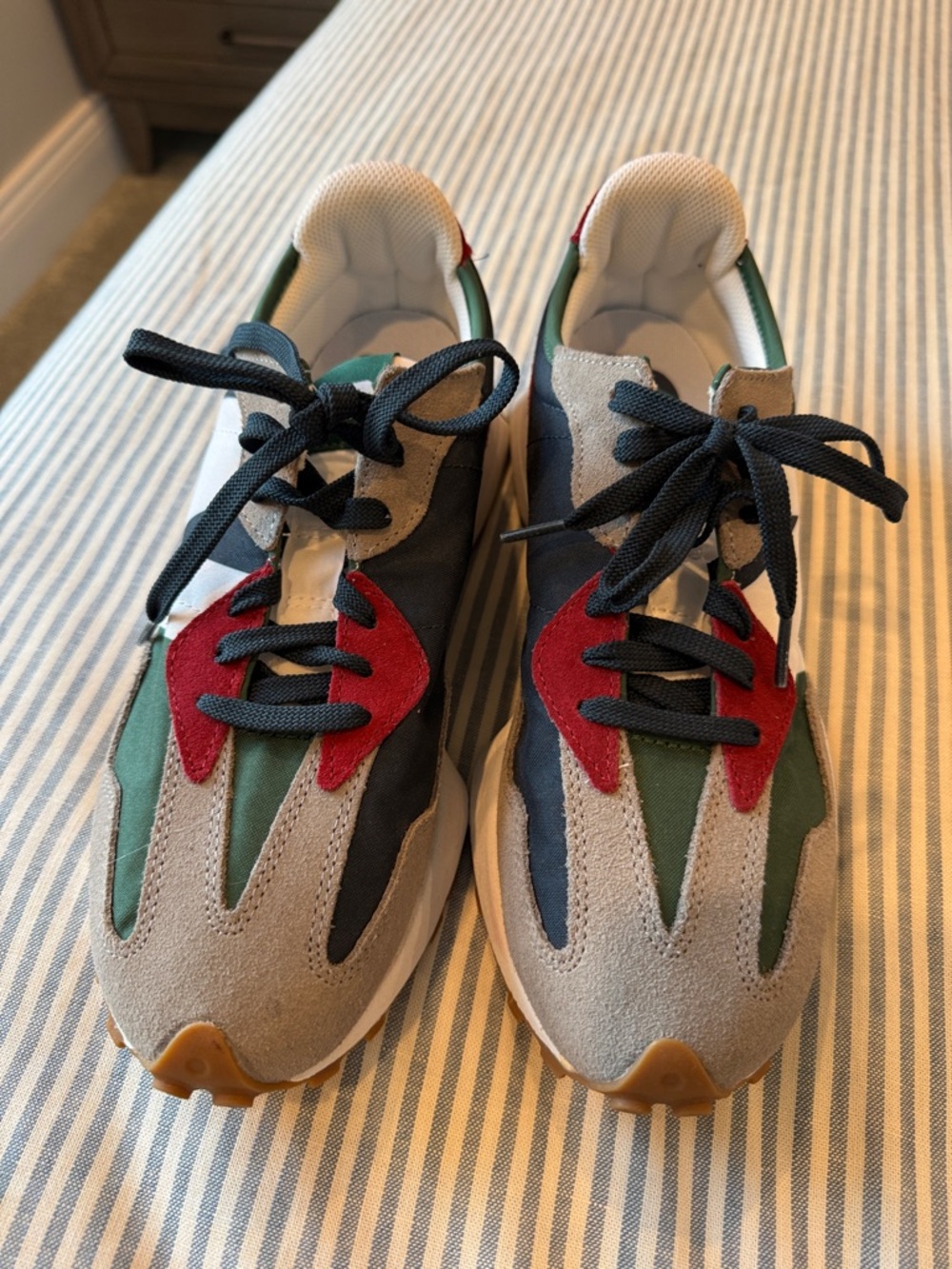 New Balance 327 Men’s Sneakers in Multicolor Suede & Mesh  - Red, Green, Blue.